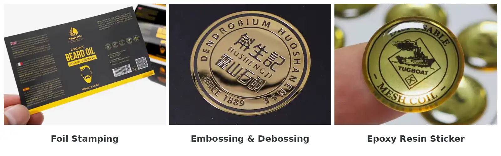 Premium label finishing and decoration details